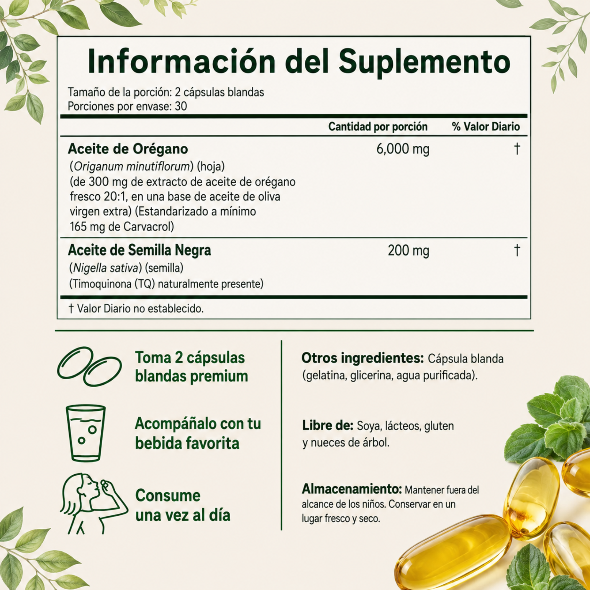 Capsulas de aceite de orégano
