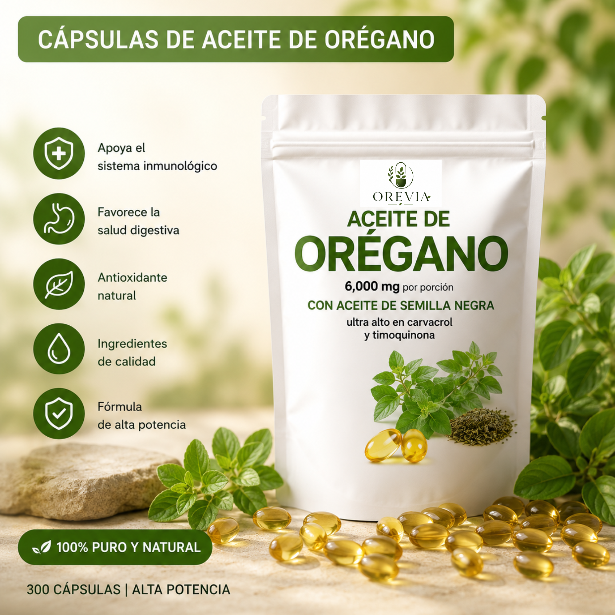 Capsulas de aceite de orégano